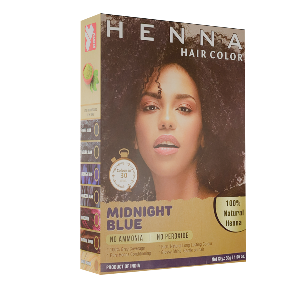 Henna Midnight Blue Hair Dye HC-MB-09