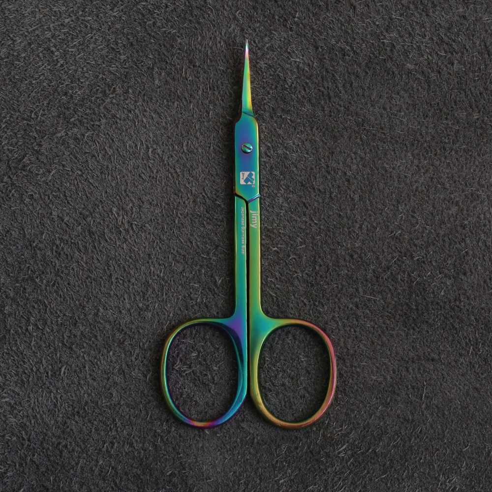 J2-019MT Cuticle Arrow point scissors 9cm Curved Multi Colour