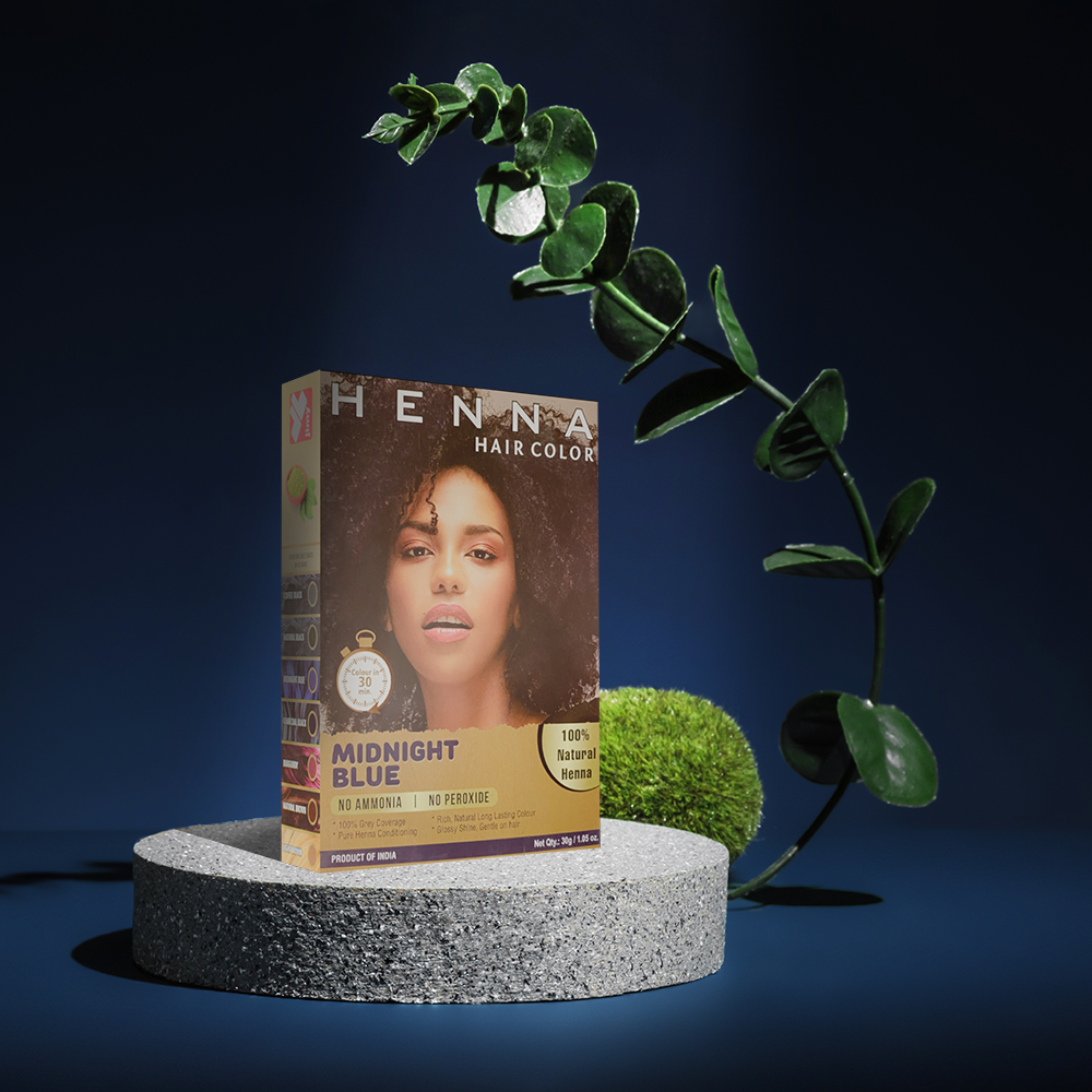 Henna Midnight Blue Hair Dye HC-MB-09