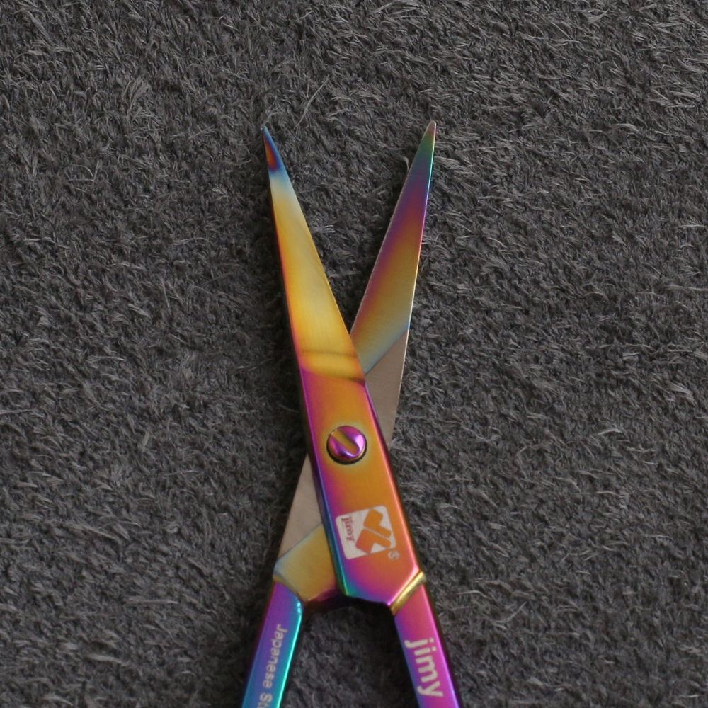 J2-001MT Cuticle Scissors 09cm Curved Multi Colour