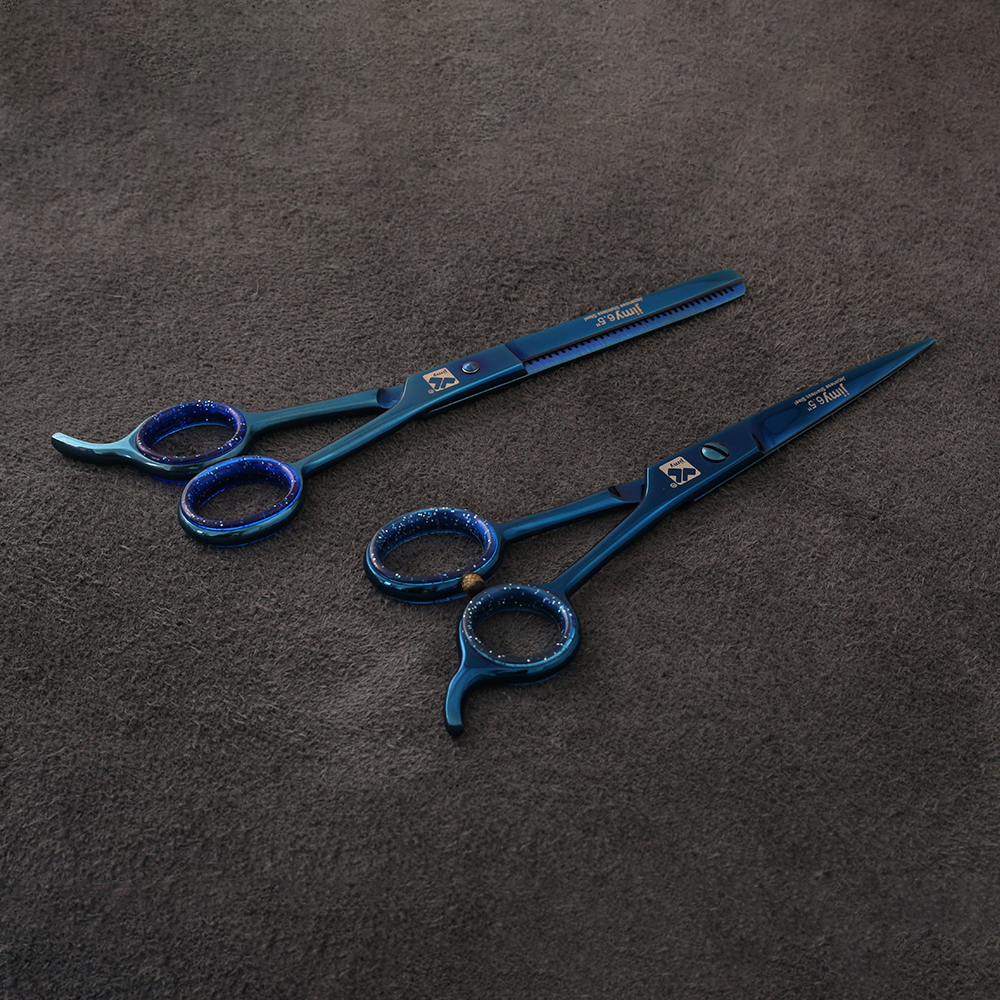 J-886-02BUST Professional Hair/Thinning Scissors Set Blue Edition Special