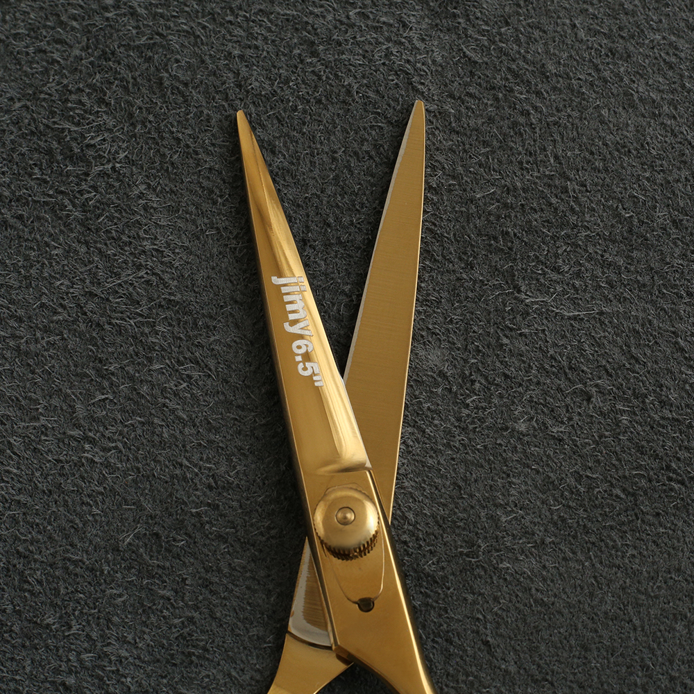 J1 - 076 Professional Japan SS Gold Hair Scissors Razor Edge 61/2"
