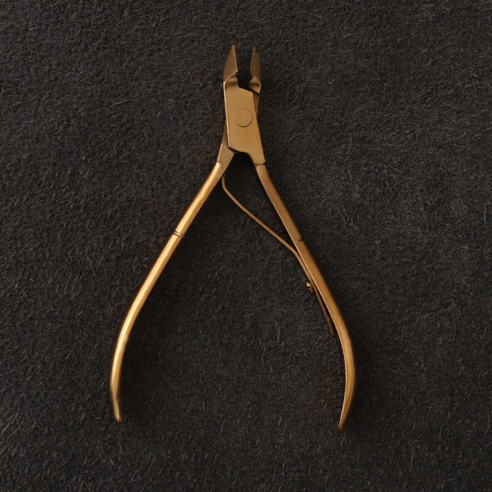 J3-242GD Professional Cuticle Nipper 10cm Single spring Gold