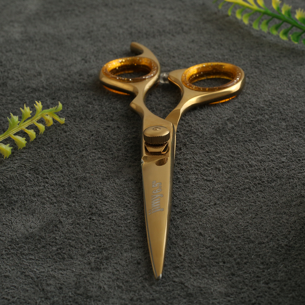 J1 - 076 Professional Japan SS Gold Hair Scissors Razor Edge 61/2"