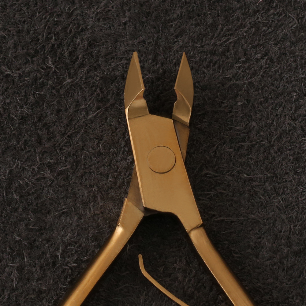 J3-242GD Professional Cuticle Nipper 10cm Single spring Gold