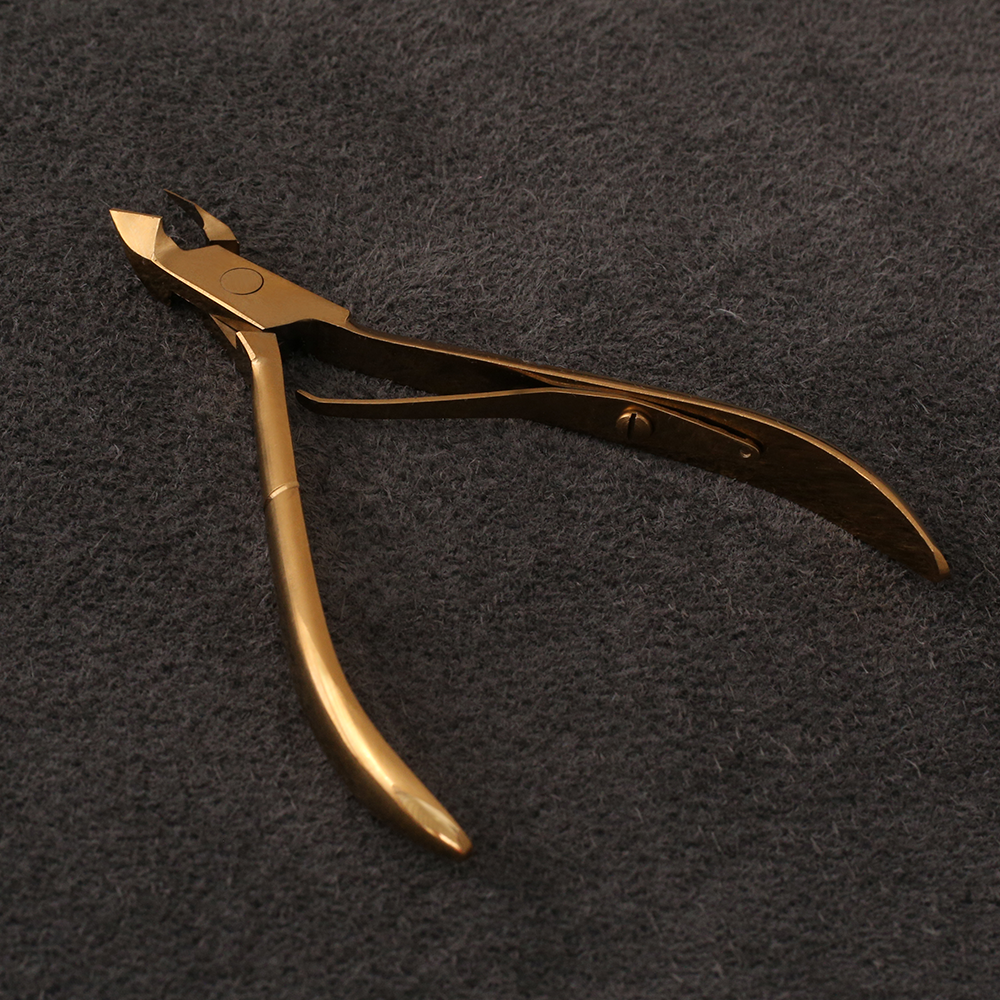 J3-242GD Professional Cuticle Nipper 10cm Single spring Gold
