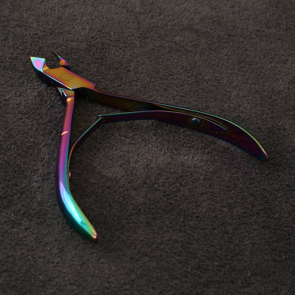 J3-241MC Professional Cuticle Nipper 10cm Double Spring Multi colour