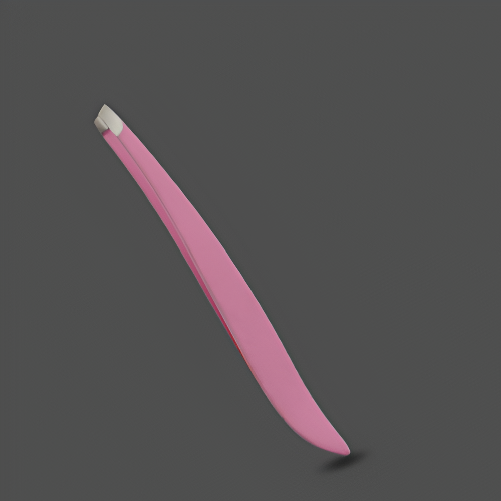 J5 - 065 Eye Brow Tweezer Brow Shape Pink Slunt Tip