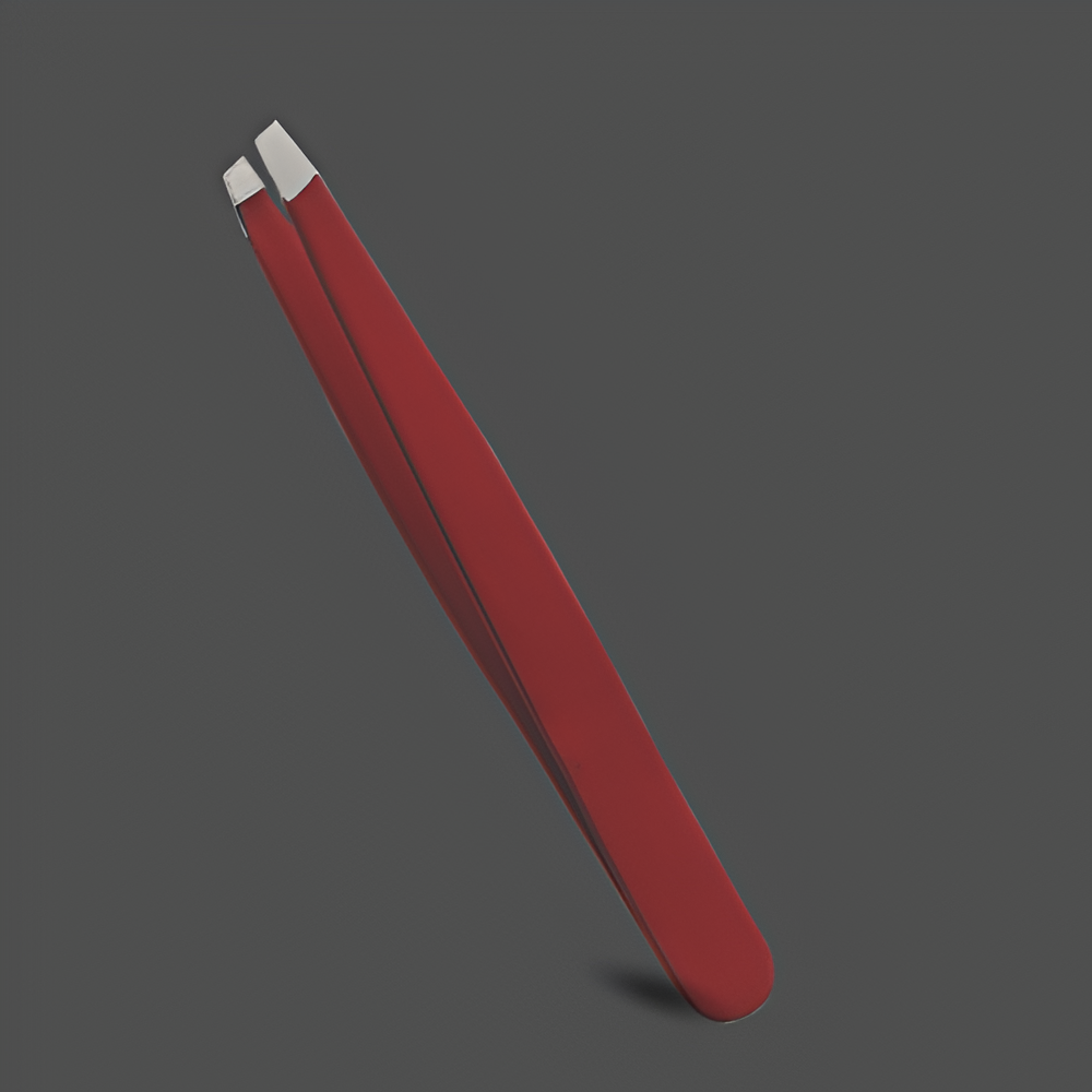 J5 - 078 Eye Brow Tweezer RED Straight Tip