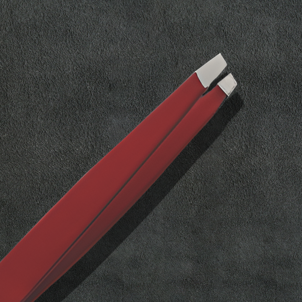 J5 - 078 Professional Eye Brow Tweezer RED Straight Tip