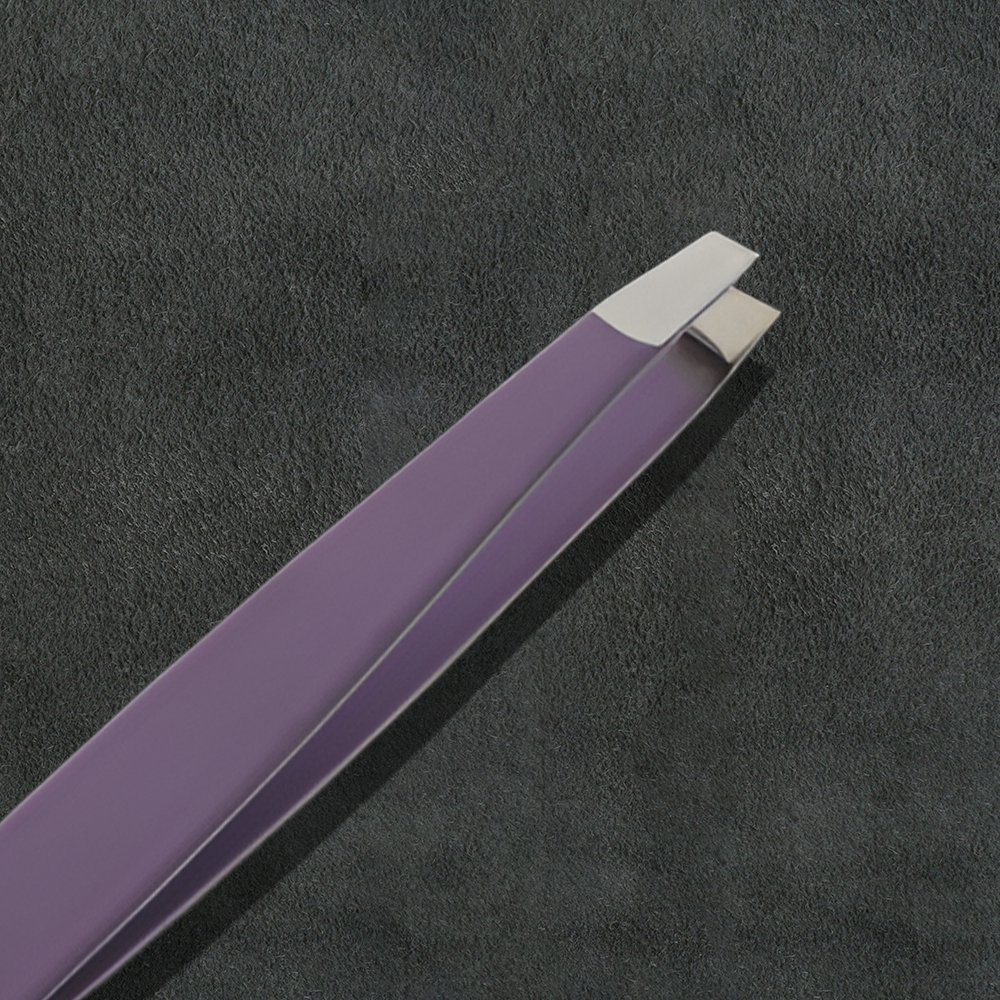 J5 - 079 Professional Eye Brow Tweezer Purple Slunt Tip