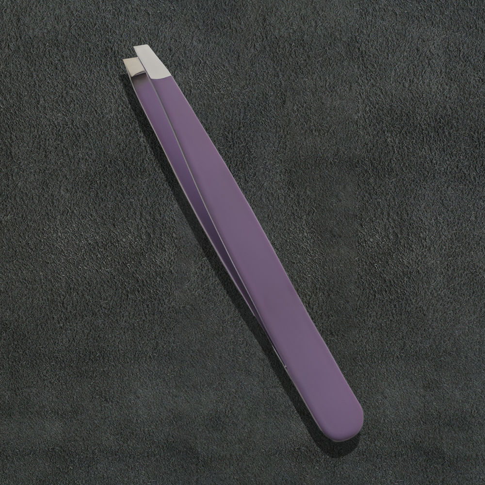 J5 - 079 Professional Eye Brow Tweezer Purple Slunt Tip