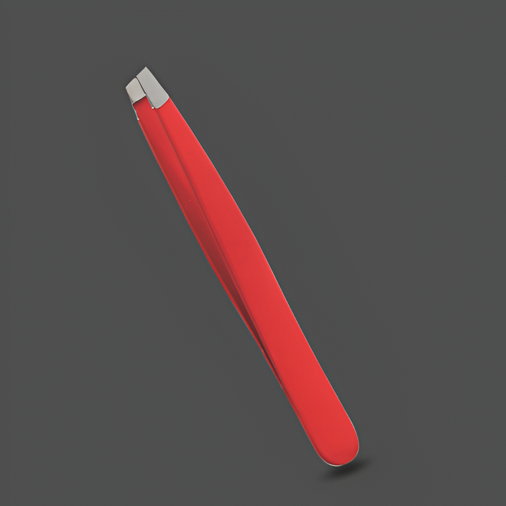 J5 - 081 Eye Brow Tweezer Tomato Red Slunt Tip