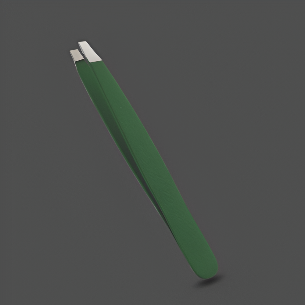 J5 - 082 Eye Brow Tweezers Straight Tip Green