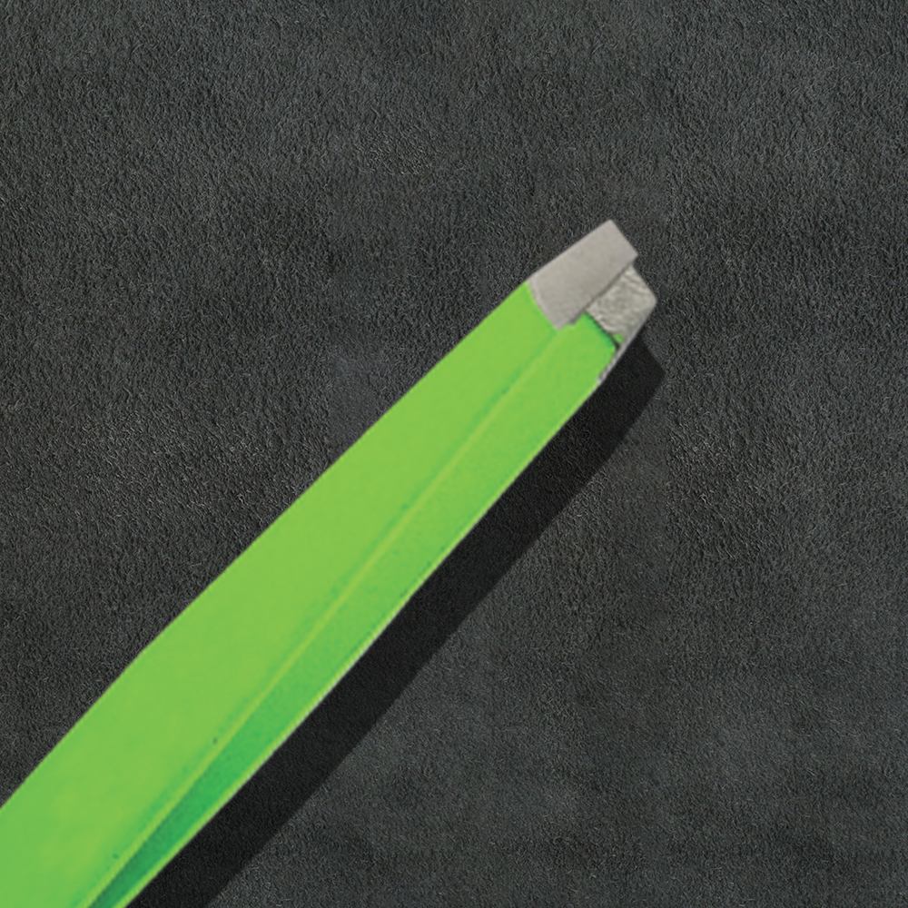 J5 - 085 Professional Eye Brow Tweezers Slunt Tip Apple Green