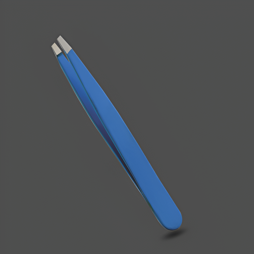 J5 - 086 Eye Brow Tweezer Slunt Tip Sky Blue