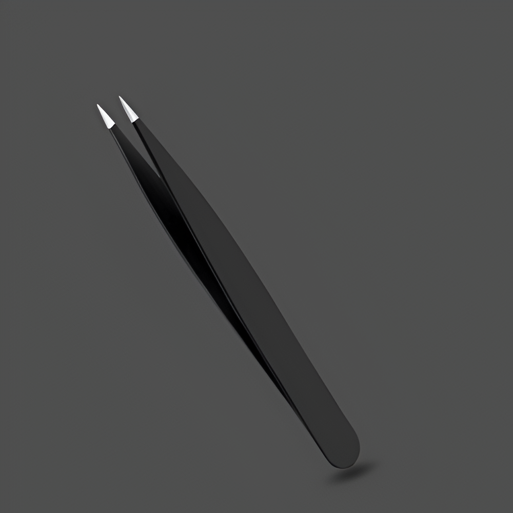 Eye Lashes Tweezers Straight Black