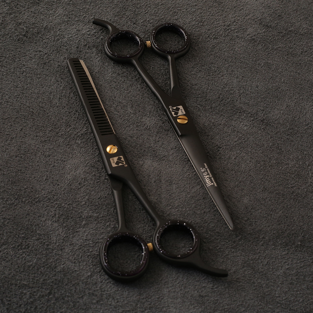 J-886-02BST Professional Hair/Thining scissors Set Black Edition 6"