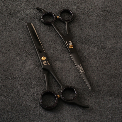 J-886-02BST Professional Hair/Thining scissors Set Black Edition 6"