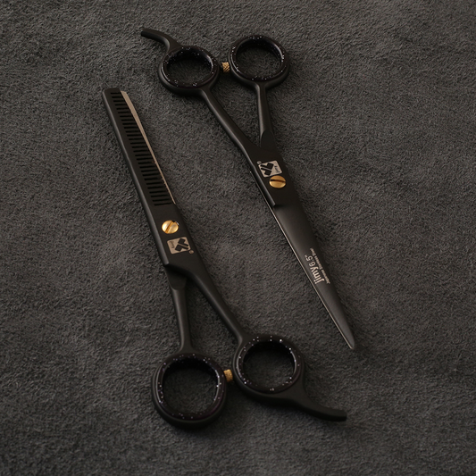 J-886-02BST Professional Hair/Thining scissors Set Black Edition 6"