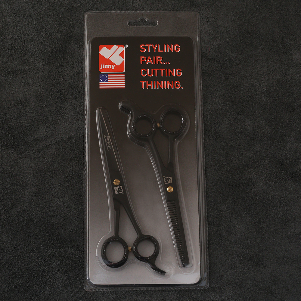 J-886-02BST Professional Hair/Thining scissors Set Black Edition 6"