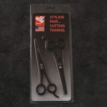 J-886-02BST Professional Hair/Thining scissors Set Black Edition 6"