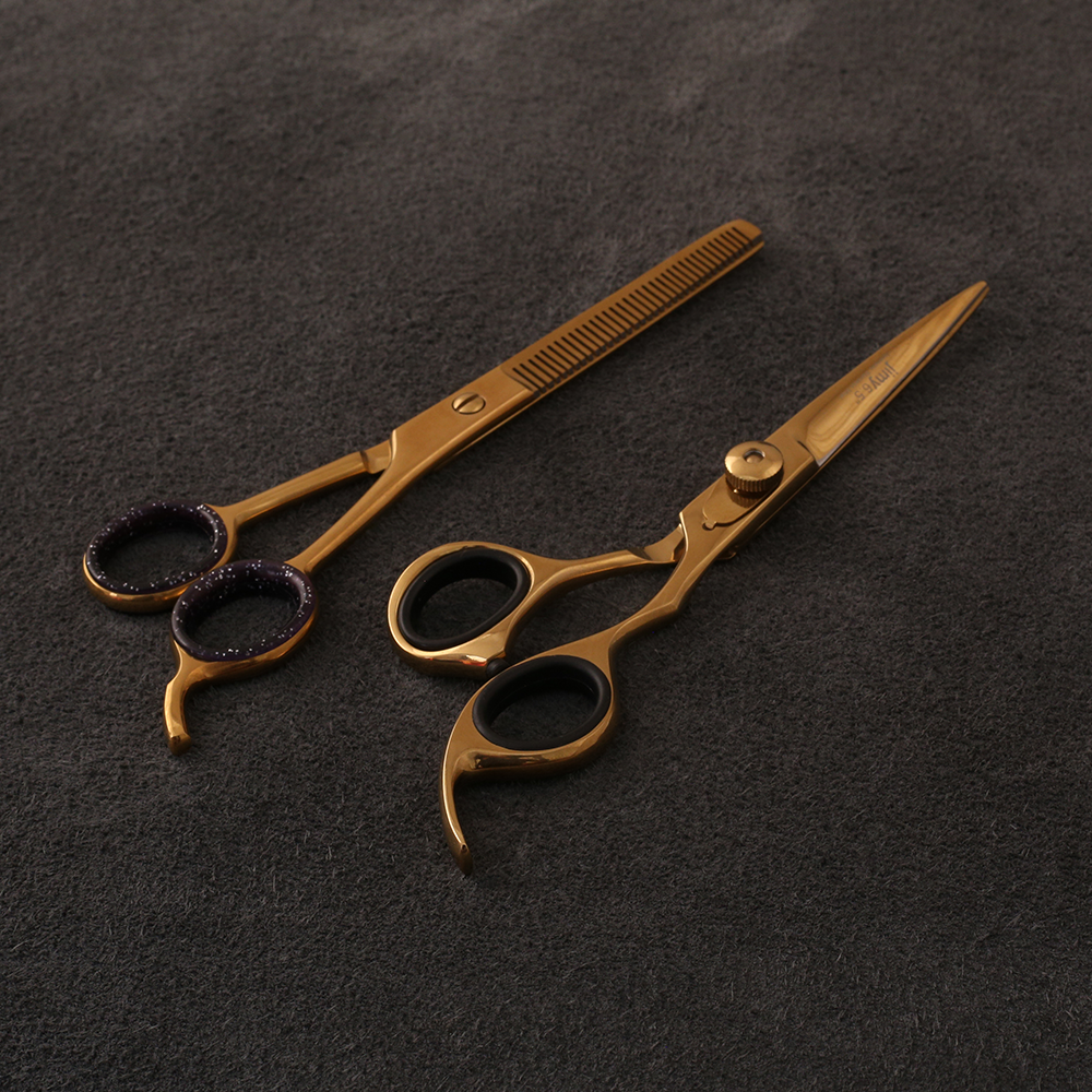 J-886-02GST Professional Hair/Thinning Scissors Set Gold Edition Special