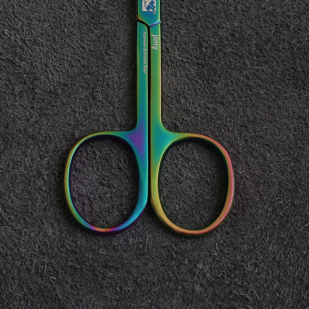 J2-019MT Cuticle Arrow point scissors 9cm Curved Multi Colour