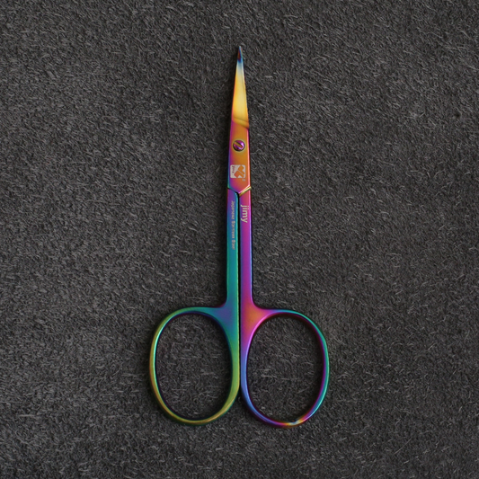 J2-001MT Cuticle Scissors 09cm Curved Multi Colour