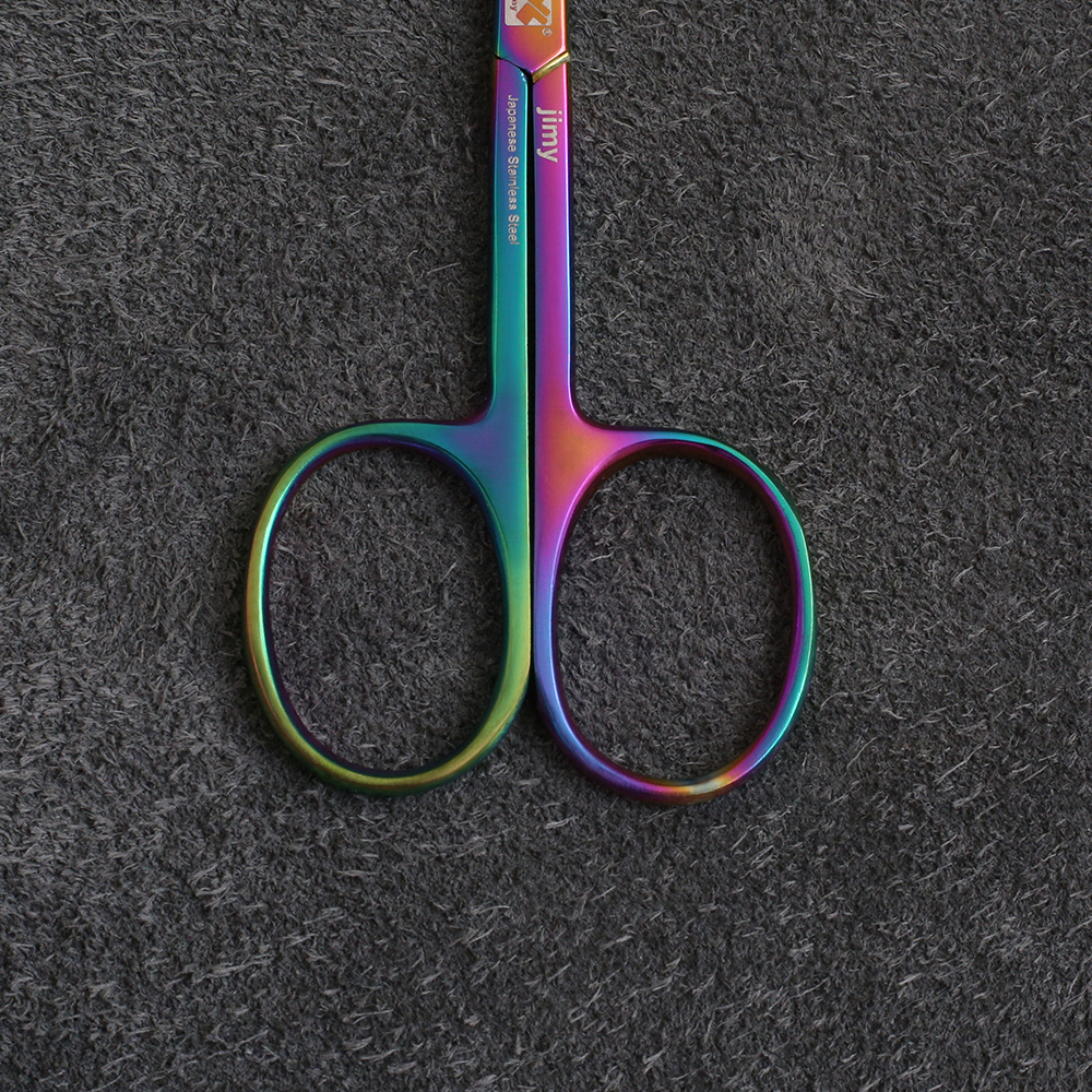 J2-001MT Cuticle Scissors 09cm Curved Multi Colour