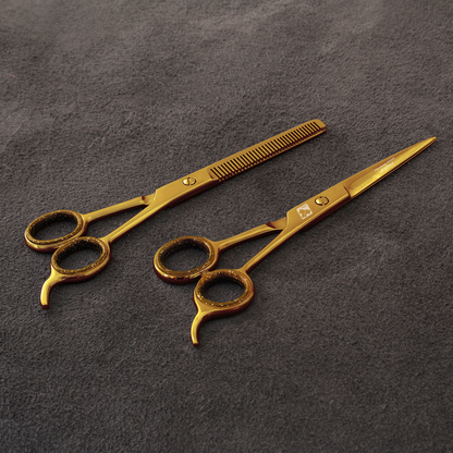 J-886-02GST Professional Hair/Thinning Scissors Set Gold Edition Special