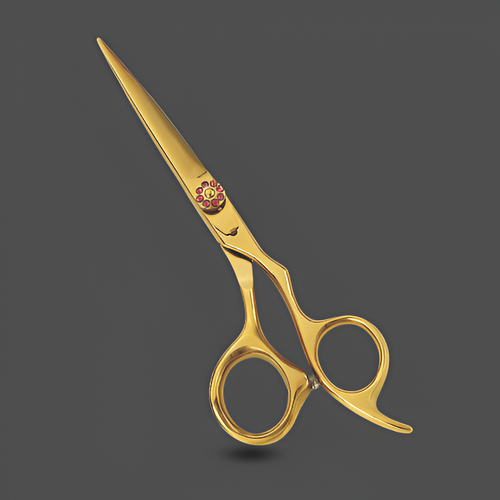 J1 - 076 Gold Professional Hair Cutting Scissors  Salon Shears 6 1/2