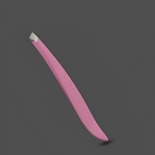 J5 - 065 Eye Brow Tweezer Brow Shape Pink Slunt Tip
