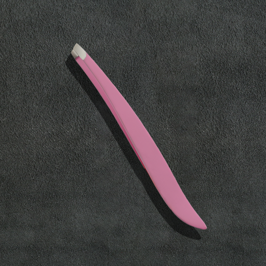 J5 - 065 Professional Eye Brow Tweezer Brow Shape Pink Slunt Tip