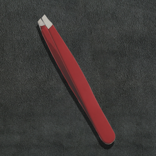 J5 - 080 Eye Brow Tweezer Black and Whit Slunt Tip