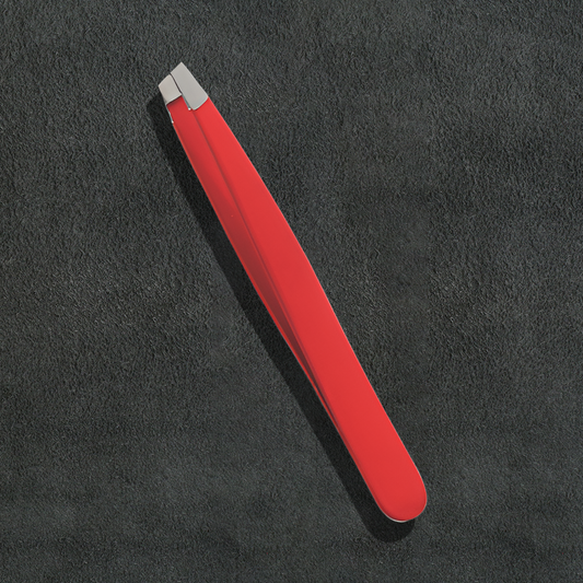 J5 - 081 Professional Eye Brow Tweezer Tomato Red Slunt Tip