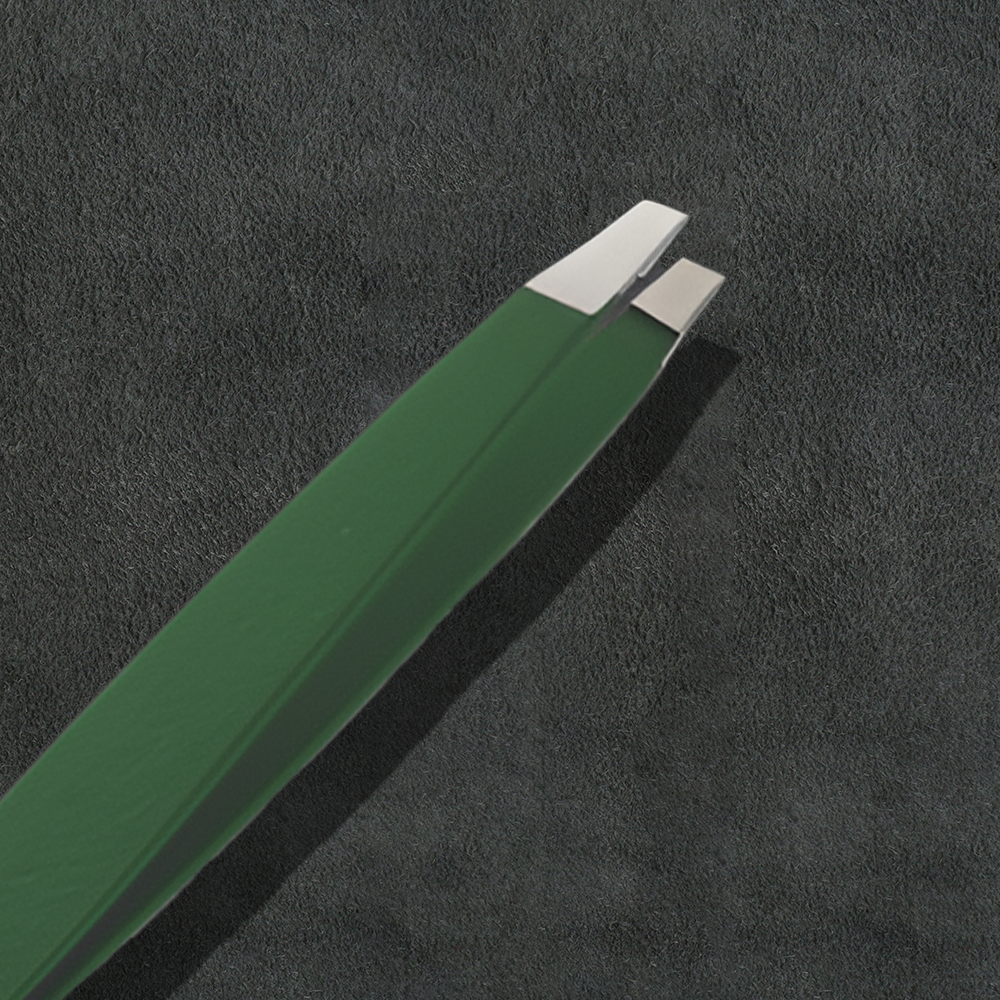 J5 - 082 Professional Eye Brow Tweezers Straight Tip  Green