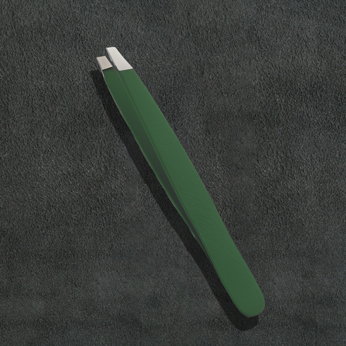J5 - 082 Professional Eye Brow Tweezers Straight Tip  Green