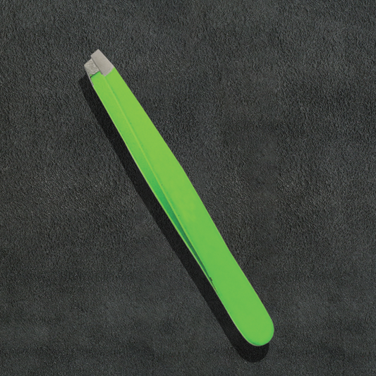 J5 - 085 Professional Eye Brow Tweezers Slunt Tip Apple Green