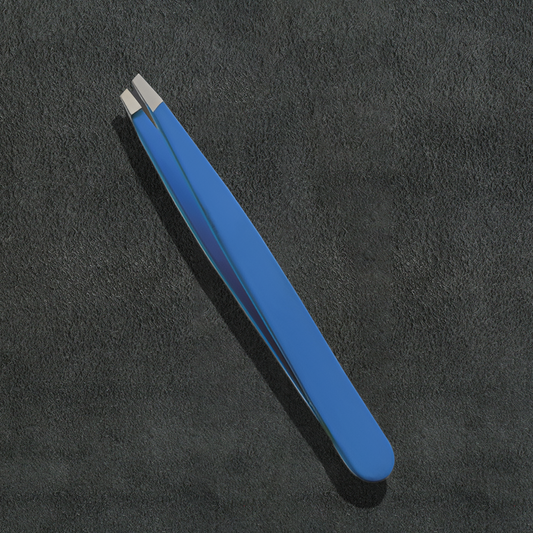 J5 - 086 Eye Brow Tweezer Slunt Tip Sky Blue