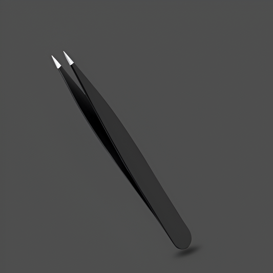 Eye Lashes Tweezers Straight Black